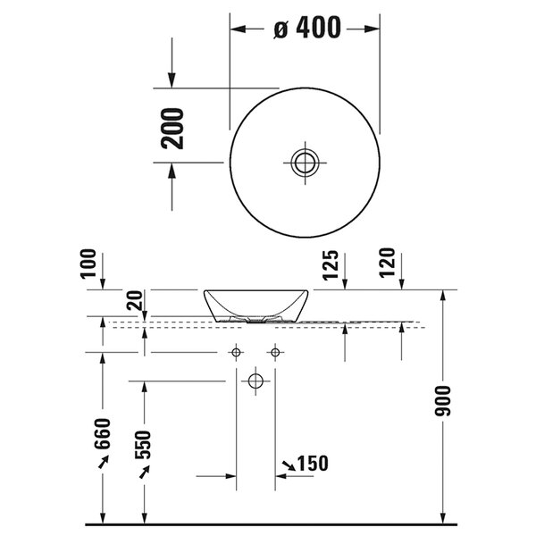 Duravit D-Neo 2371400070 Раковина накладная  400  мм