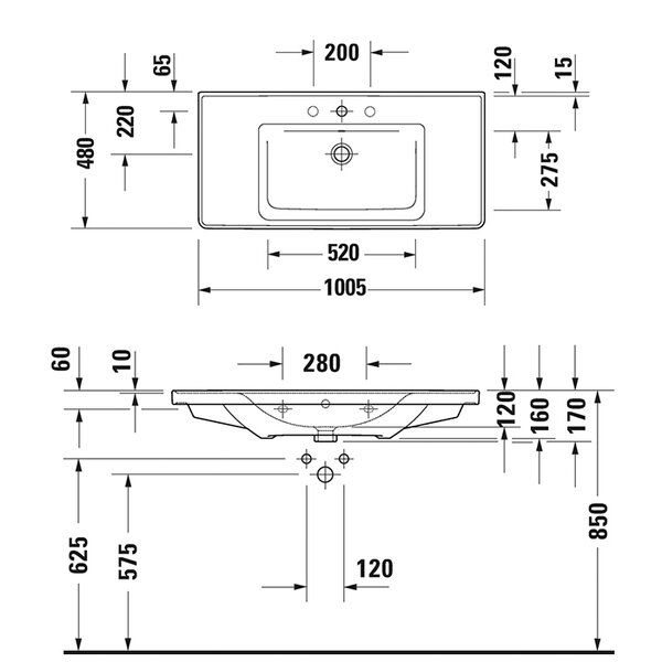 Duravit D-Neo Раковина накладная 1005х480  мм, с переливом, с 1 отв. под смеситель,  с WonderGliss, цвет: белый (СПЕЦЦЕНА)