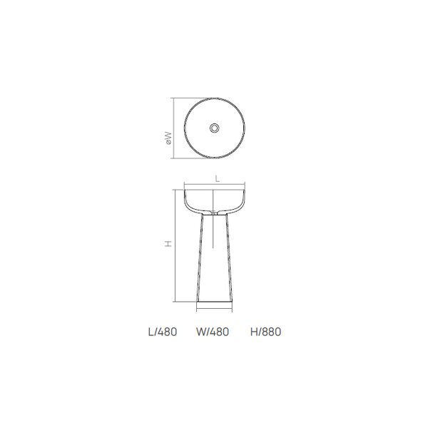DEA DESIGN Washbasins Раковина напольная 48x48xh88 см, материал: Solid Surface искуственный камень, цвет: White №18
