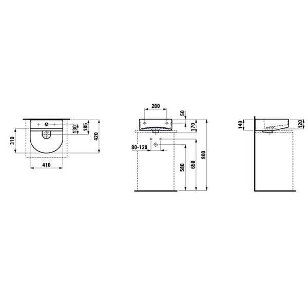Laufen Sonar Раковина 410х420х140мм с 1 отв. под смеситель, цвет: белый