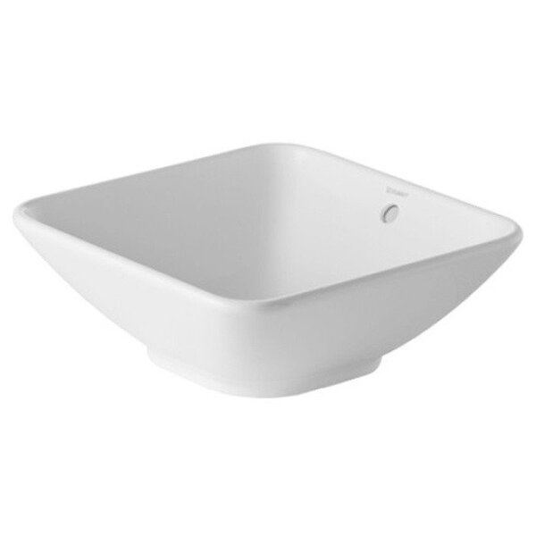 Duravit Bacino Раковина с перел., без площадки под смес., вкл. заглушку для перелива, хром, включая крепление, 420x420мм, Цвет: Белый (СЦ со ск пост.)