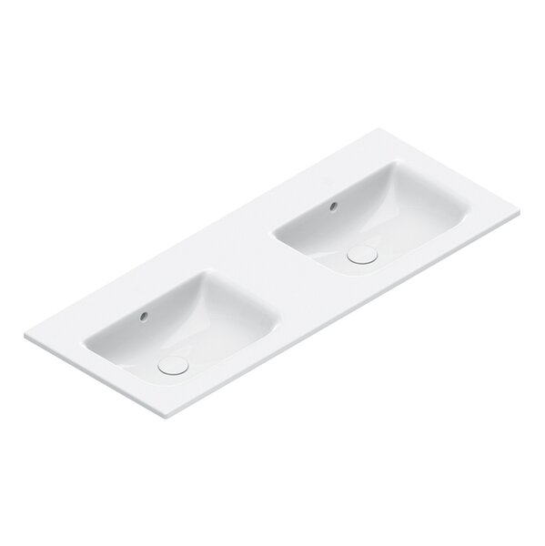 Catalano ITALY Раковина 125x50 двойная, без отв. под смеситель, покрытие Cataglaze+, цвет белый глянцевый