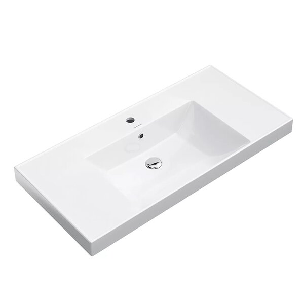 Kerama Marazzi Раковина CUBO подвесная\мебельная 101*48,5*18см,  с 1 отв.под смеситель, с переливом, белая глянцевая