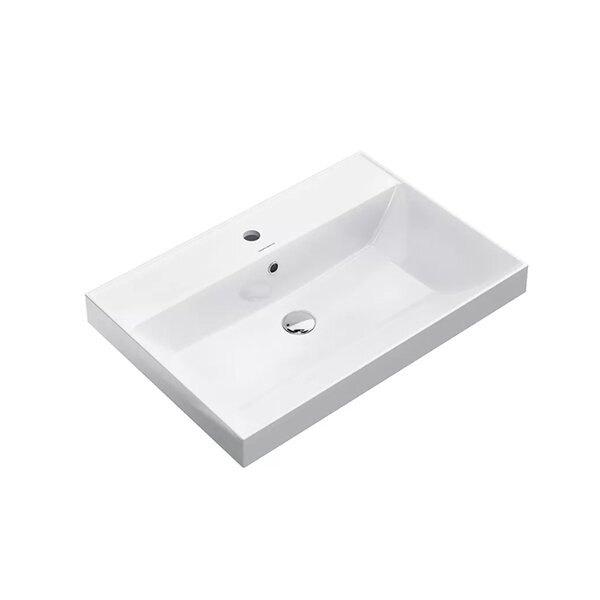 Kerama Marazzi Раковина CUBO подвесная\мебельная 70,5*48,5*18см, с 1 отв.под смеситель, с переливом, белая глянцевая