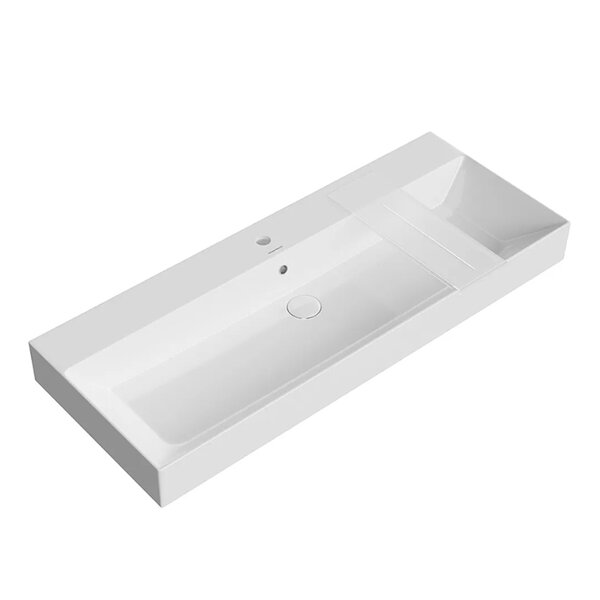 Kerama Marazzi Раковина GRANDE мебельная\подвесная 120*48*16,5см,  с 1 отв.под смеситель, с крепежом, с переливом, белая глянцевая