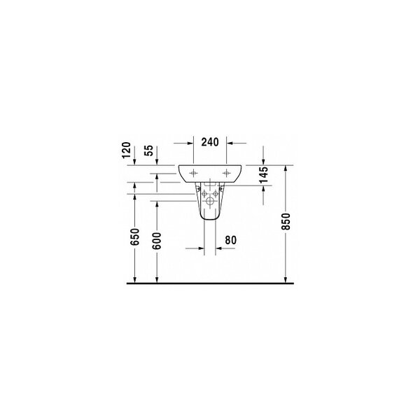 Duravit D-Code Полупьедестал включая крепление для # 070545, 215x225мм, Цвет: Белый
