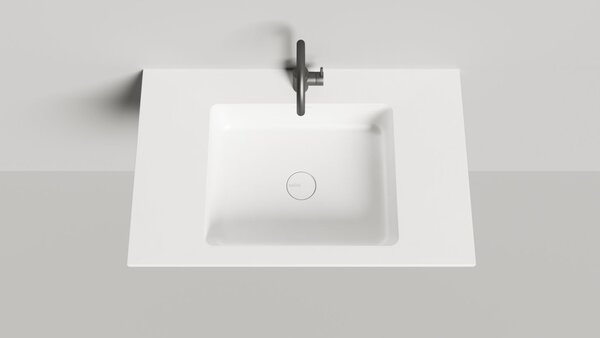 Salini ONDA Раковина 800x500х163мм, с 1 отв. под смес, c  переливом, мат-л: S-Stone, белый матовый