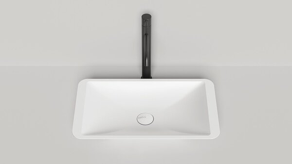 Salini CALLISTA 107 Раковина накладная 575х350х90мм, без отв. под смес, без перелива, мат-л: S-Stone, матовый, белый.