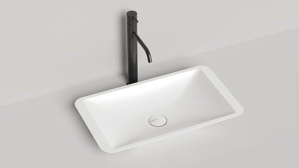 Salini CALLISTA 107 Раковина накладная 575х350х90мм, без отв. под смес, без перелива, мат-л: S-Stone, матовый, белый.