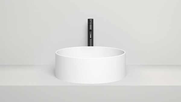 Salini ARMONIA 202 Раковина накладная 450х450х150мм, без отв. под смес, без перелива, мат-л: S-Stone, матовый, белый.