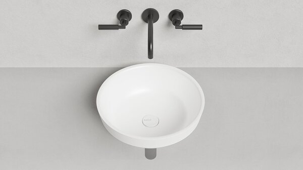 Salini MAREA 03 Раковина накладная 415х415х160мм, без отв. под смес, без перелива, мат-л: S-Stone, матовый, белый.