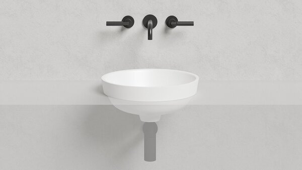 Salini MAREA 03 Раковина накладная 415х415х160мм, без отв. под смес, без перелива, мат-л: S-Stone, матовый, белый.