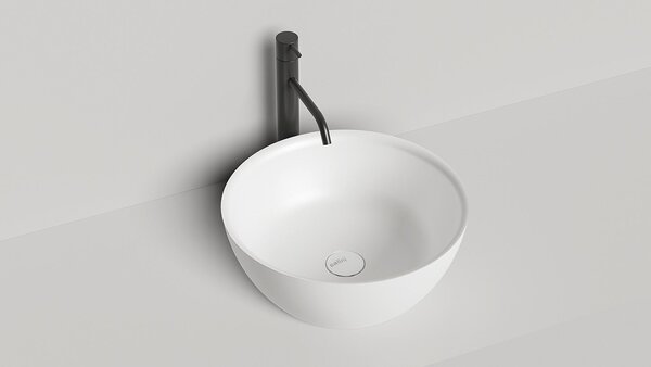 Salini ALDA 02  Раковина накладная 425х425х155мм, без отв. под смес, без перелива, мат-л: S-Stone, матовый, белый.