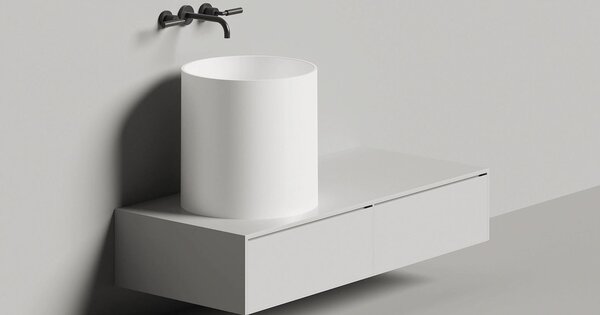 Salini ARMONIA 04 Раковина накладная 460х460х150мм, без отв. под смес, без донного клапана, мат-л: S-Stone, матовый, белый.