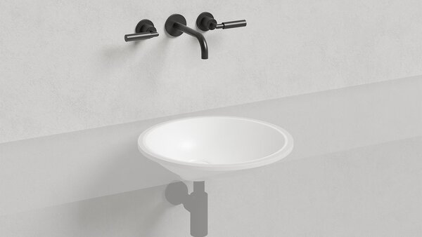 Salini MAREA 08 Раковина врезная снизу 420х420х128мм, без отв. под смес, без перелива, мат-л: S-Stone, матовый, белый.