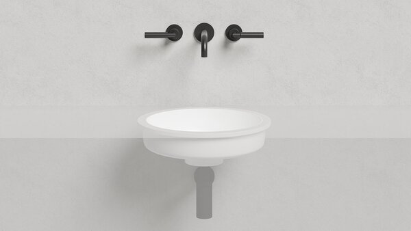 Salini MAREA 04 Раковина врезная снизу 420х420х128мм, без отв. под смес, без перелива, мат-л: S-Stone, матовый, белый.