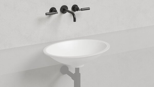 Salini MAREA 11 Раковина встраиваемая под столешницу  550х400х135мм, без отв. под смес, без перелива, мат-л: S-Stone, матовый  белый.