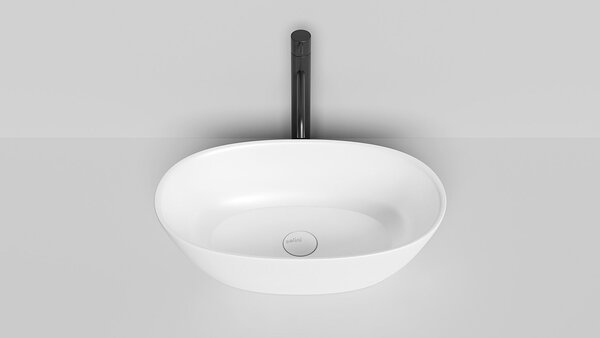 Salini SOFIA 1101206SM Раковина накладная 560х335х150мм, без отв. под смес, без перелива, мат-л: S-Stone, матовый, белый.