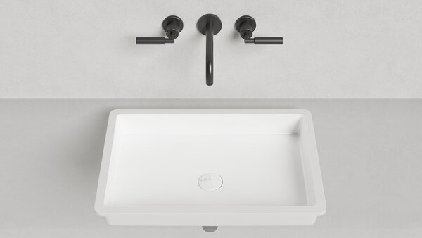 Salini MAREA 14 1802214M Раковина врезная снизу 600х400х128 мм, без отв. под смес, без перелива, мат-л: S-Stone, матовый, белый.