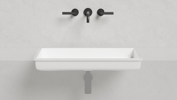 Salini MAREA 10 1802210M Раковина врезная снизу 750х400х129мм, без отв. под смес, без перелива, мат-л: S-Stone, матовый, белый.