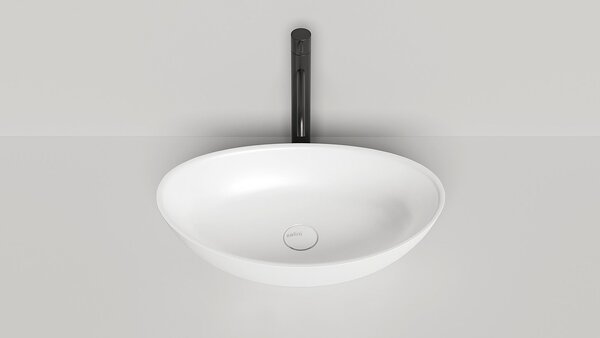 Salini NOEMI 1101103G Раковина накладная 560х340х150мм, без отв. под смес, без перелива, мат-л: S-Sense, глянцевый, белый.