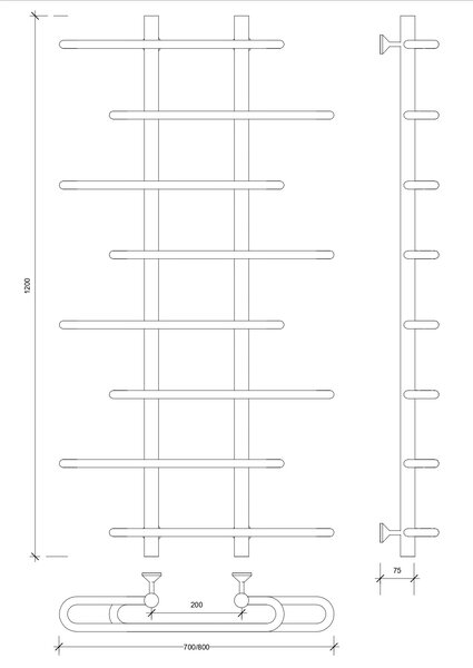 Полотенцесушитель водяной Secado Венеция 4 120x20x80 белый матовый