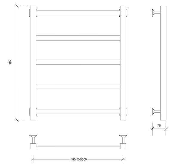 Полотенцесушитель водяной Secado Корсико 1 60x40 белый матовый