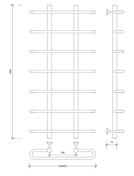 Полотенцесушитель водяной Secado Венеция 1 100x20x60 белый матовый
