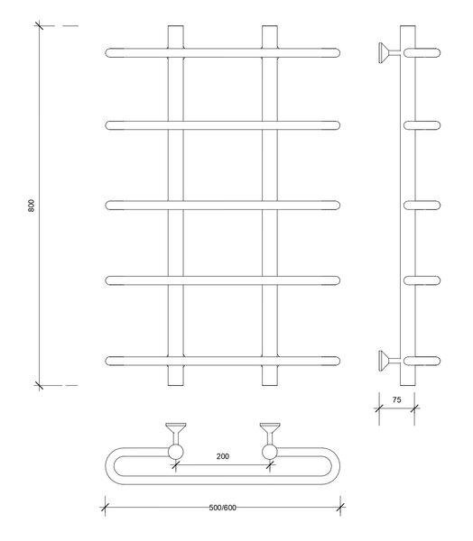 Полотенцесушитель водяной Secado Венеция 1 80x20x60 белый матовый