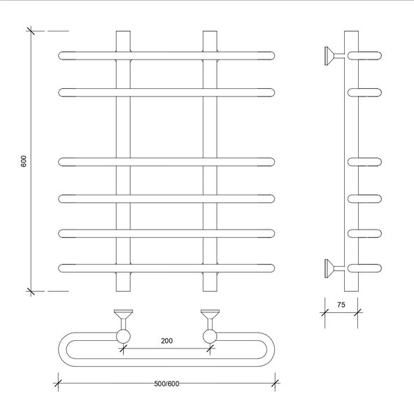 Полотенцесушитель водяной Secado Венеция 5 60x20x50 белый матовый