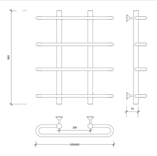 Полотенцесушитель водяной Secado Венеция 1 60x20x60 белый матовый
