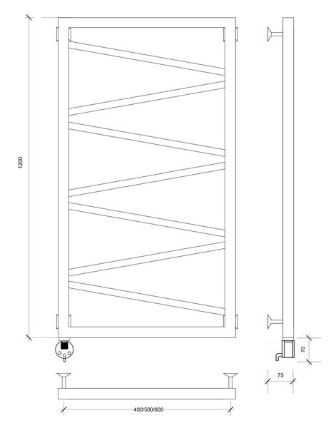 Полотенцесушитель электрический Secado Мирано 120x60 белый матовый