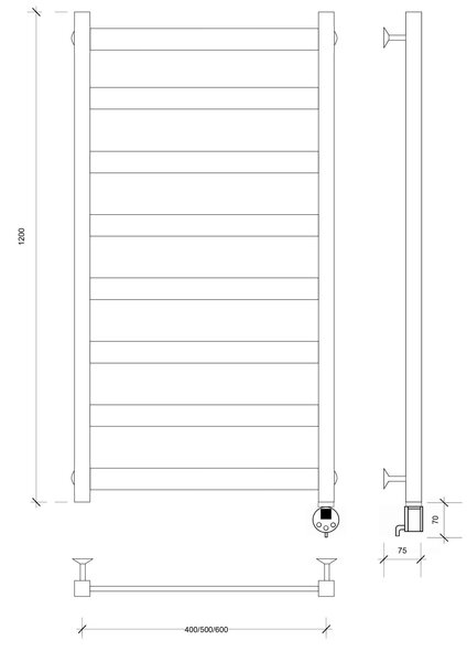 Полотенцесушитель электрический Secado Комано 2 120x60 белый матовый