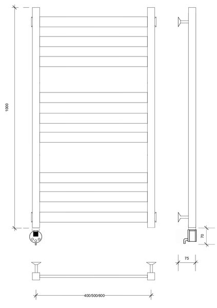 Полотенцесушитель электрический Secado Комано 3 100x50 белый матовый