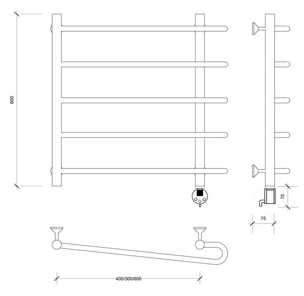 Полотенцесушитель электрический Secado Венеция 2 60x60x70 белый матовый