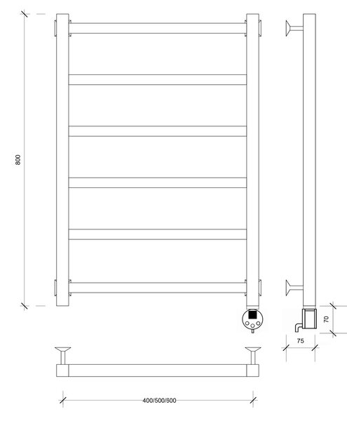 Полотенцесушитель электрический Secado Корато 1 80x40 белый матовый