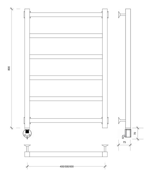Полотенцесушитель электрический Secado Корато 1 80x50 белый матовый