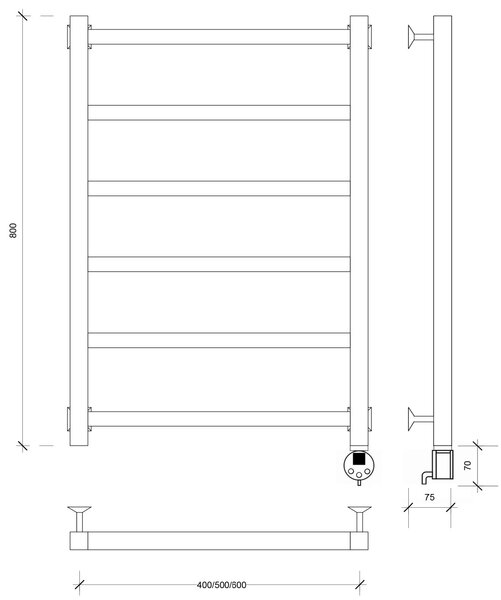 Полотенцесушитель электрический Secado Корсико 1 80x40 белый матовый