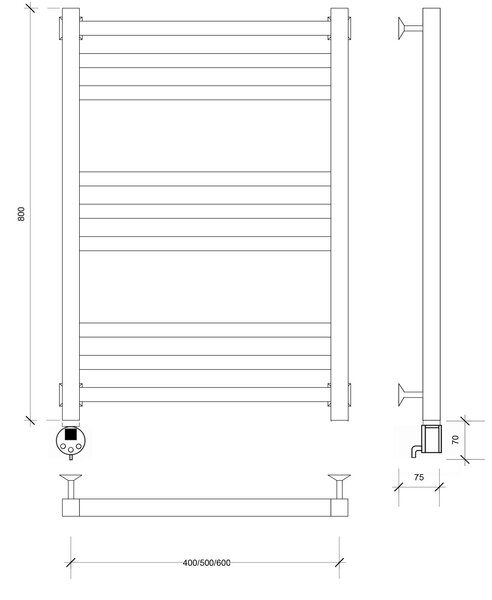 Полотенцесушитель электрический Secado Корато 3 80x40 белый матовый