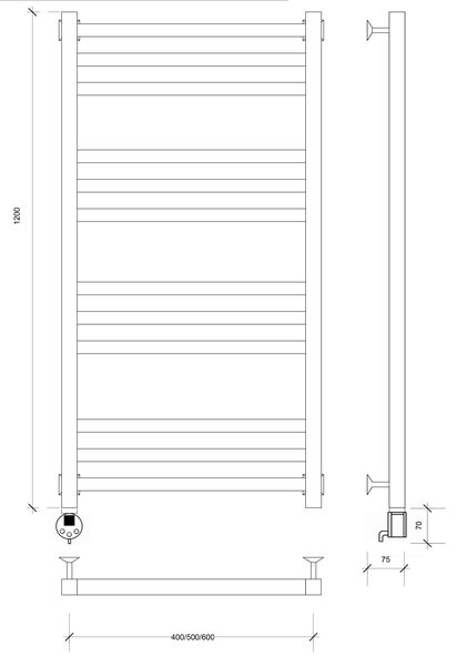 Полотенцесушитель электрический Secado Корато 3 120x60 белый матовый