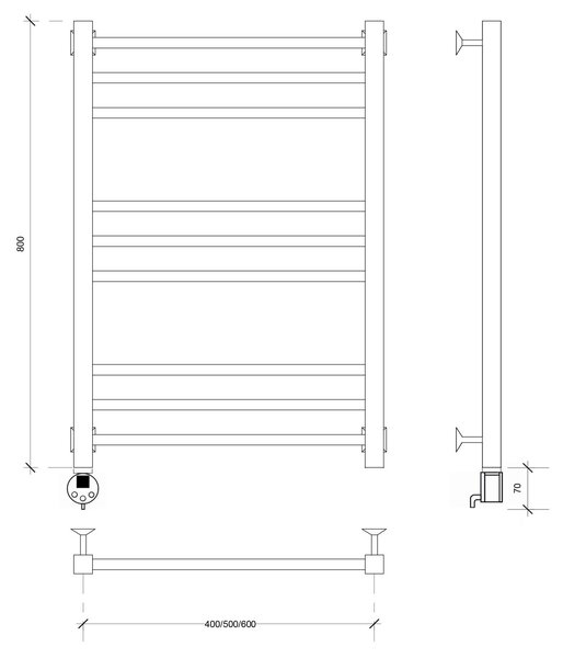Полотенцесушитель электрический Secado Модена 3 80x60 белый матовый
