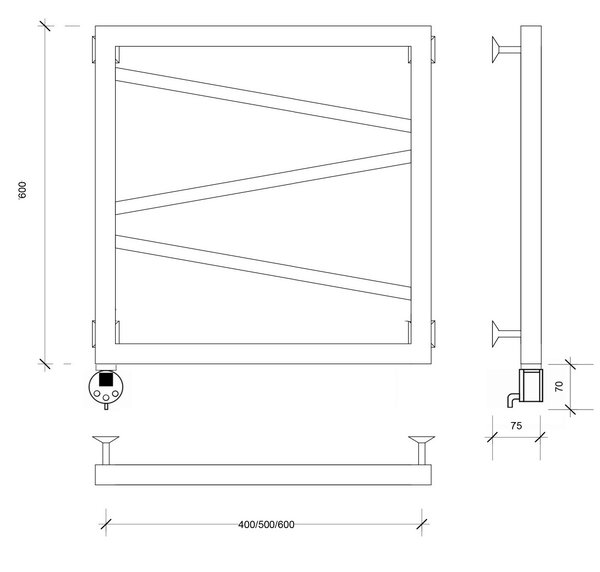 Полотенцесушитель электрический Secado Мирано 60x40 белый матовый
