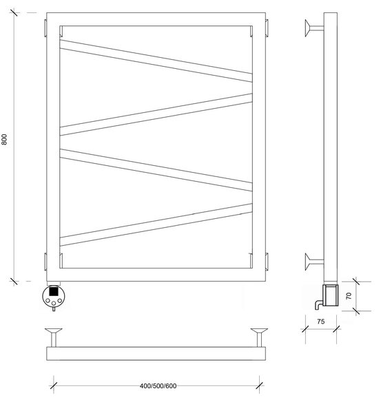 Полотенцесушитель электрический Secado Мирано 80x60 белый матовый