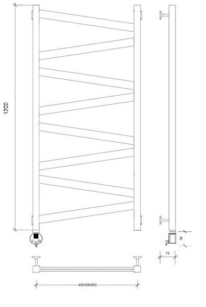 Полотенцесушитель электрический Secado Мирано плюс 120x60 белый матовый