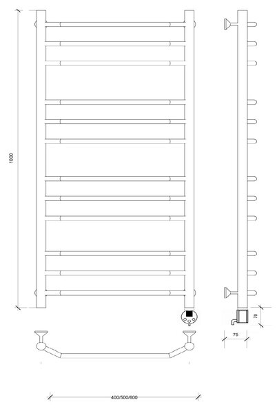 Полотенцесушитель электрический Secado Агата 3 100x50 белый матовый
