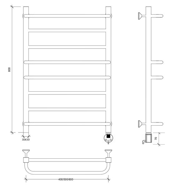 Полотенцесушитель электрический Secado Модена 2 80x60 белый матовый