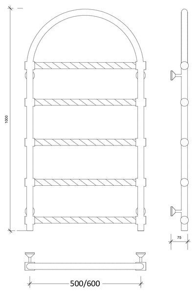 Полотенцесушитель водяной латунный Secado Римини 2 Trenza 60x100 бронза