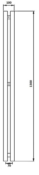 Дизайн-радиатор водяной Secado Бергамо 2К 1300x70 графит