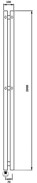 Дизайн-радиатор водяной Secado Сандриго 2К 2000x100 хром