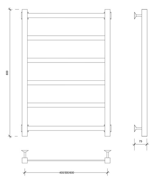 Полотенцесушитель водяной Secado Корсико 1 80x40 хром